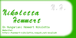 nikoletta hemmert business card